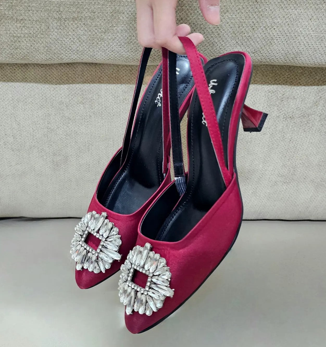Maroon Slingback Heels