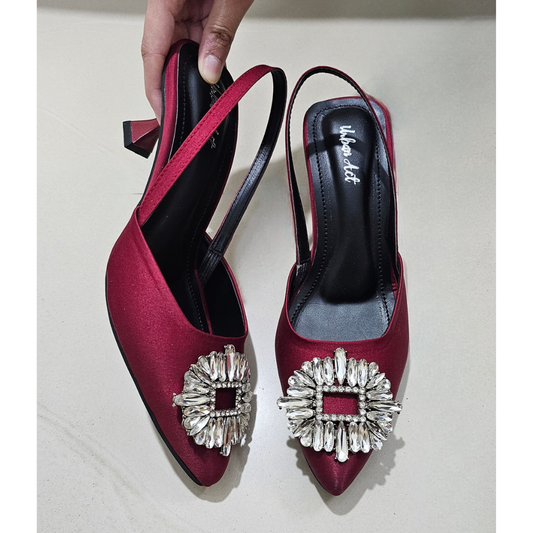 Maroon Slingback Heels