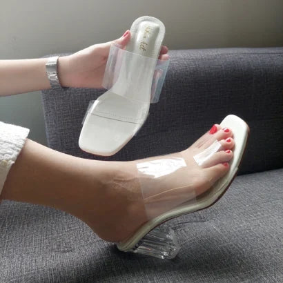 White Transparent Heels